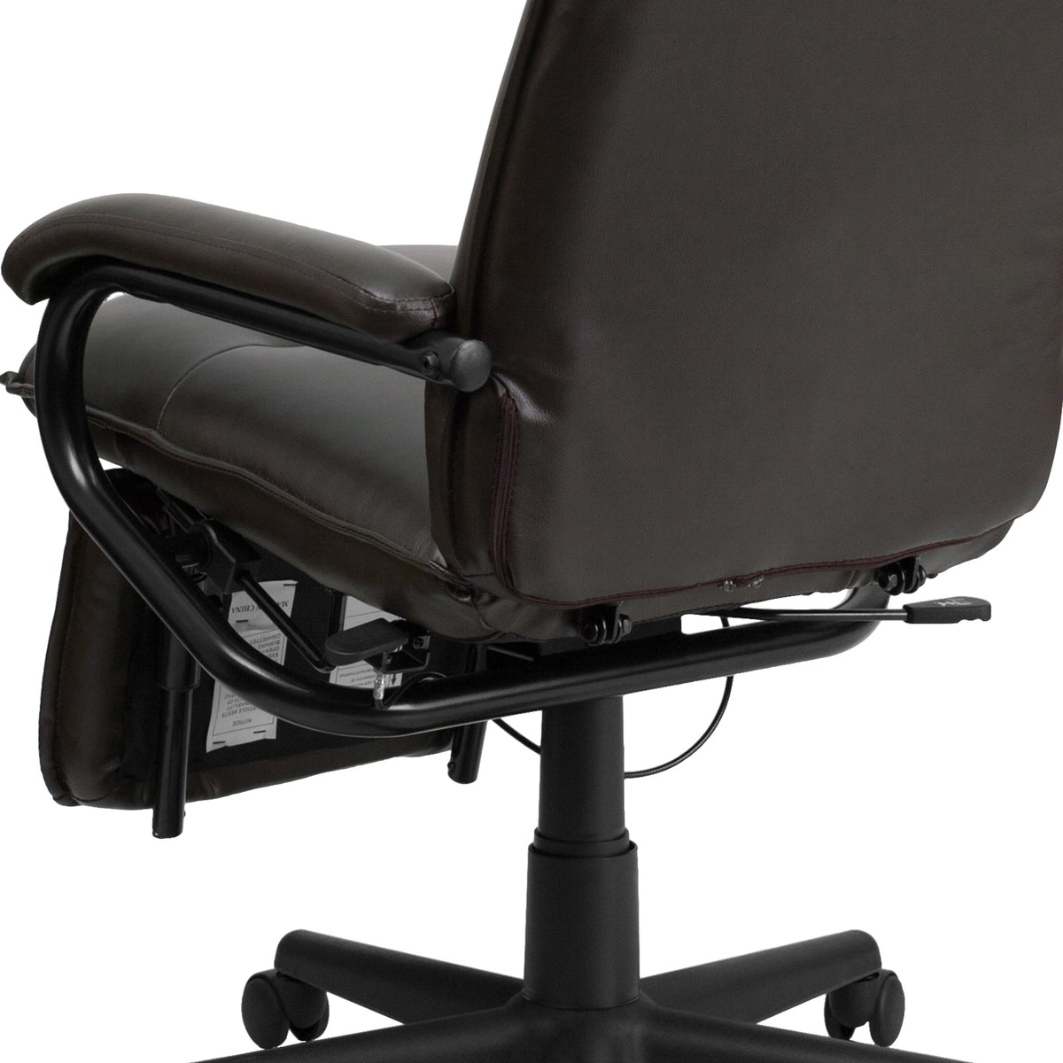Brown |#| High Back Brown LeatherSoft Executive Reclining Ergonomic Office Chair with Arms