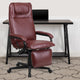 Burgundy |#| High Back Burgundy LeatherSoft Executive Reclining Ergonomic Office Chair