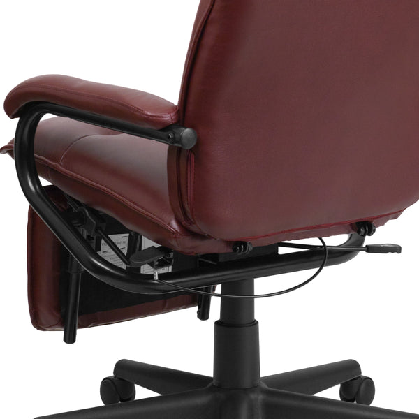 Burgundy |#| High Back Burgundy LeatherSoft Executive Reclining Ergonomic Office Chair