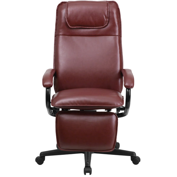 Burgundy |#| High Back Burgundy LeatherSoft Executive Reclining Ergonomic Office Chair