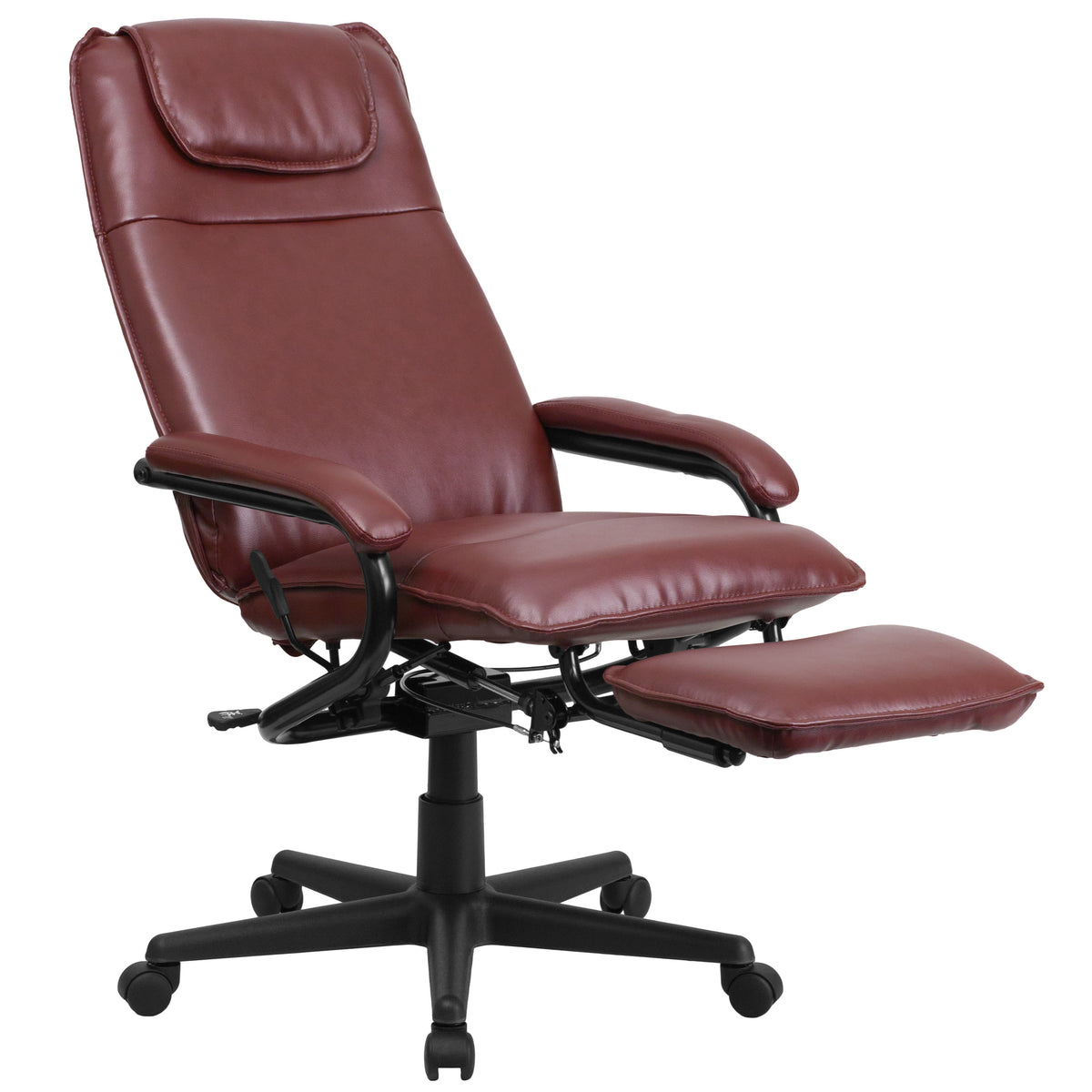 Burgundy |#| High Back Burgundy LeatherSoft Executive Reclining Ergonomic Office Chair