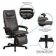 Brown |#| High Back Brown LeatherSoft Executive Reclining Ergonomic Office Chair with Arms