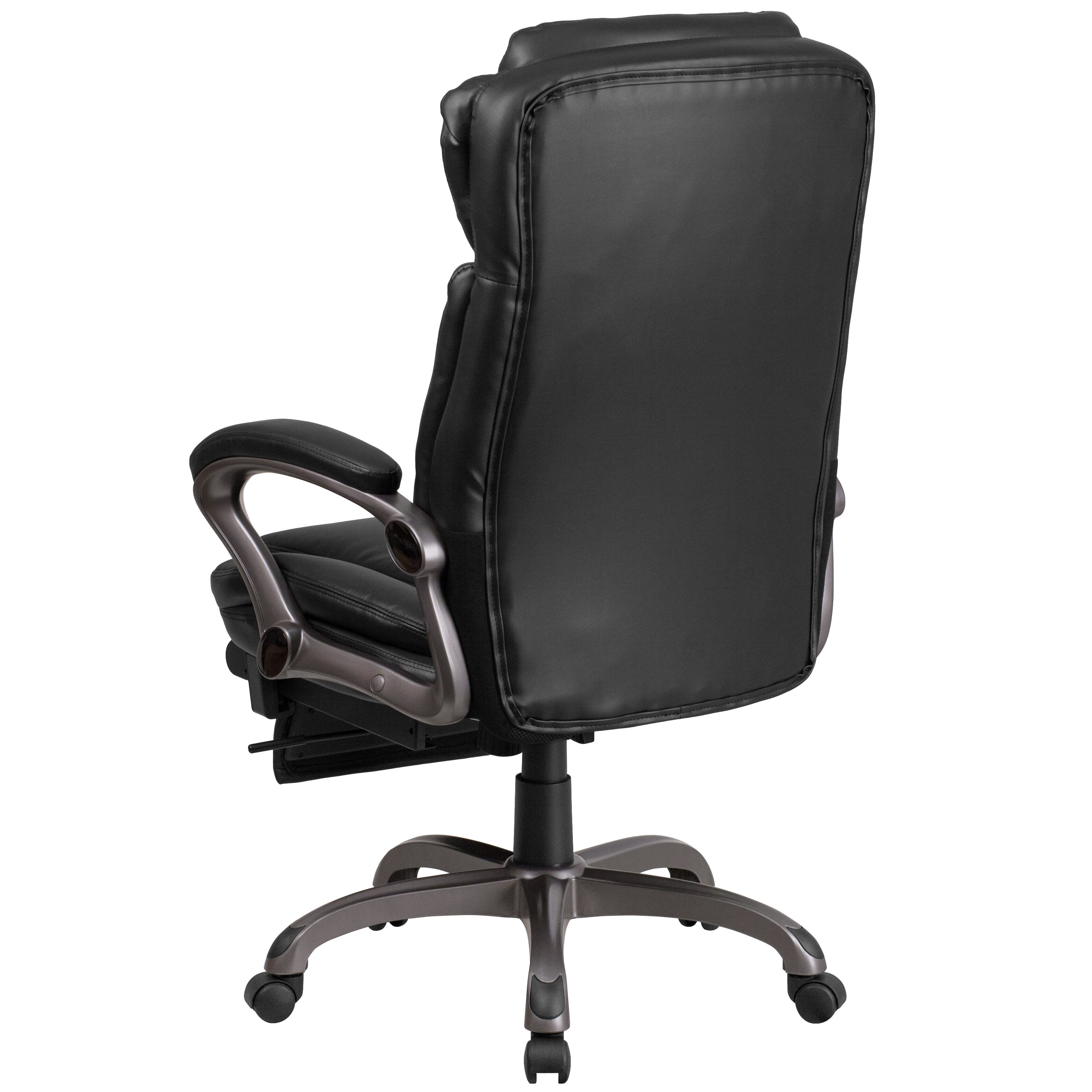 High Back LeatherSoft Reclining Ergonomic Chair with Outer Lumbar Cushion - Thumbnail 3