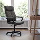 High Back Black LeatherSoft Executive Swivel Office Chair w/ Slight Mesh Accent