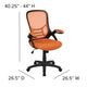 Orange |#| High Back Orange Mesh Ergonomic Office Chair with Black Frame and Flip-up Arms