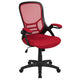 Red |#| High Back Red Mesh Ergonomic Office Chair with Black Frame and Flip-up Arms