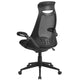Black Mesh |#| High Back Black Mesh Executive Swivel Office Chair with Flip-Up Arms