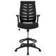 Black |#| High Back Black Mesh Ergonomic Drafting Chair with Adjustable Flip-Up Arms