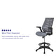 Dark Gray |#| High Back Dark Gray Mesh Ergonomic Drafting Chair with Adjustable Flip-Up Arms