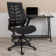 Black |#| High Back Black Mesh Ergonomic Drafting Chair with Adjustable Flip-Up Arms