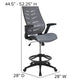 Dark Gray |#| High Back Dark Gray Mesh Ergonomic Drafting Chair with Adjustable Flip-Up Arms