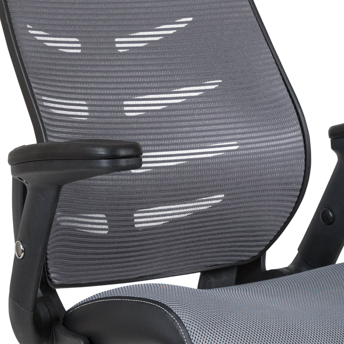 Dark Gray |#| High Back Dark Gray Mesh Ergonomic Drafting Chair with Adjustable Flip-Up Arms