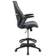 Dark Gray |#| High Back Dark Gray Mesh Ergonomic Drafting Chair with Adjustable Flip-Up Arms