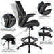 Black |#| High Back Black Mesh Ergonomic Drafting Chair with Adjustable Flip-Up Arms