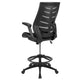 Black |#| High Back Black Mesh Ergonomic Drafting Chair with Adjustable Flip-Up Arms