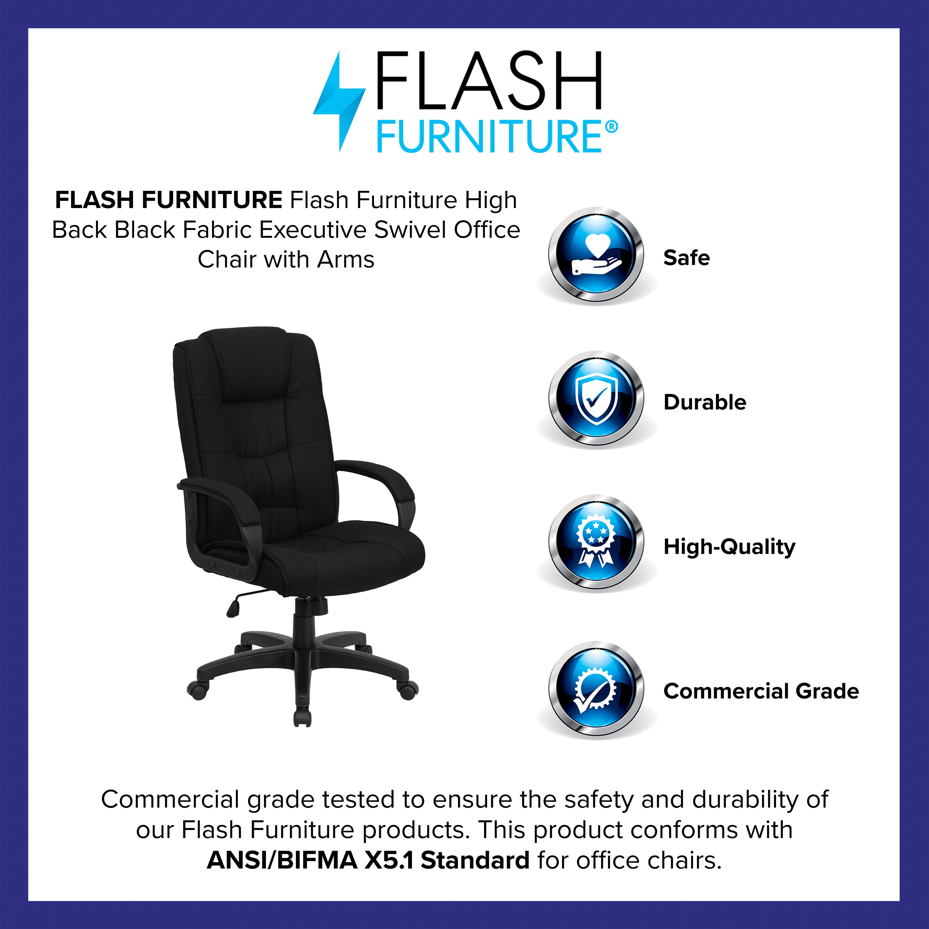 High Back Exec Office Chair GO-5301B- – BizChair High Back Exec Office Chair GO-5301B- – BizChair
