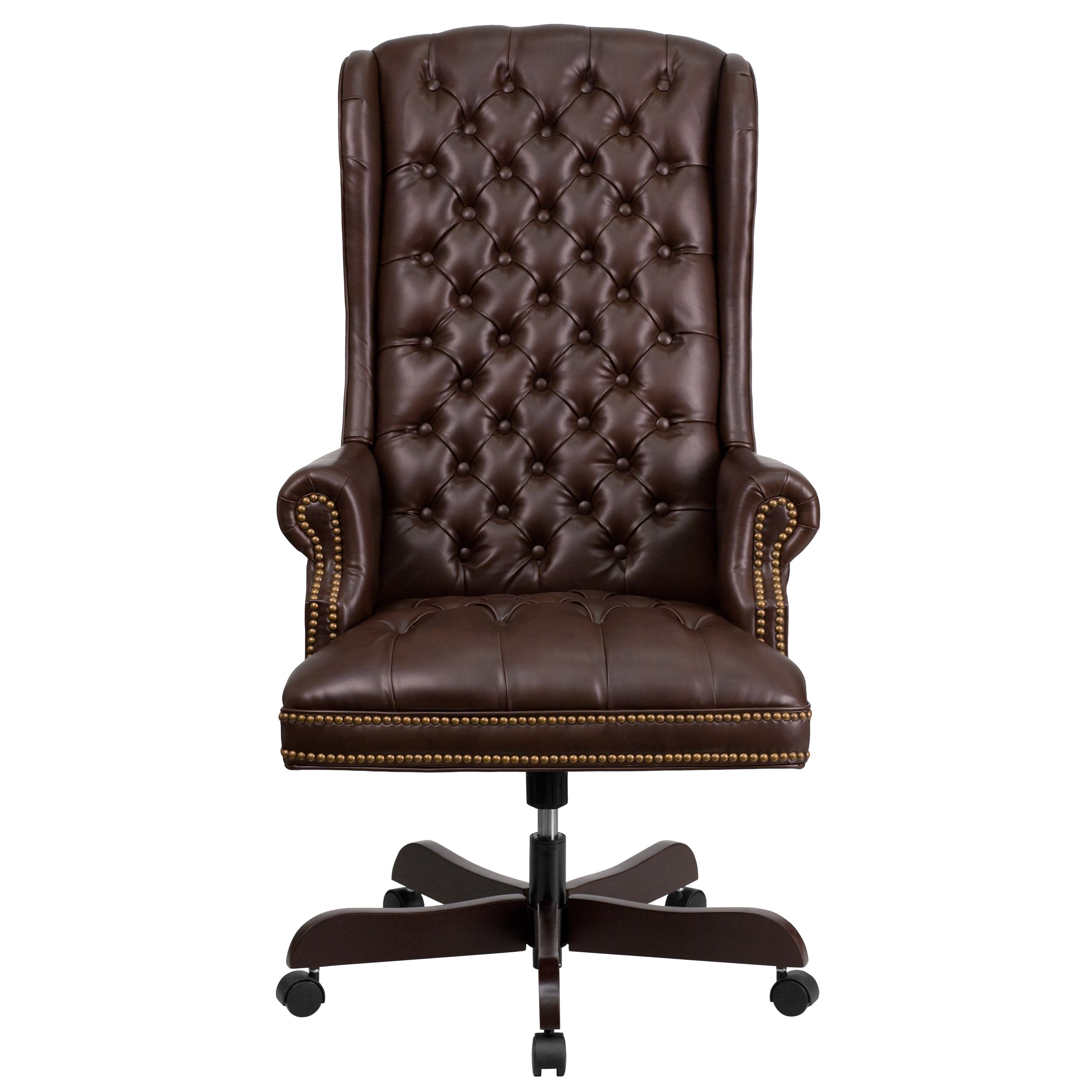 Flash Furniture High Back Traditional Tufted Burgundy Leather Executive Swivel Office Chair