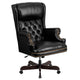 Black |#| High Back Tufted Black LeatherSoft Ergonomic Office Chair w/Oversized Headrest