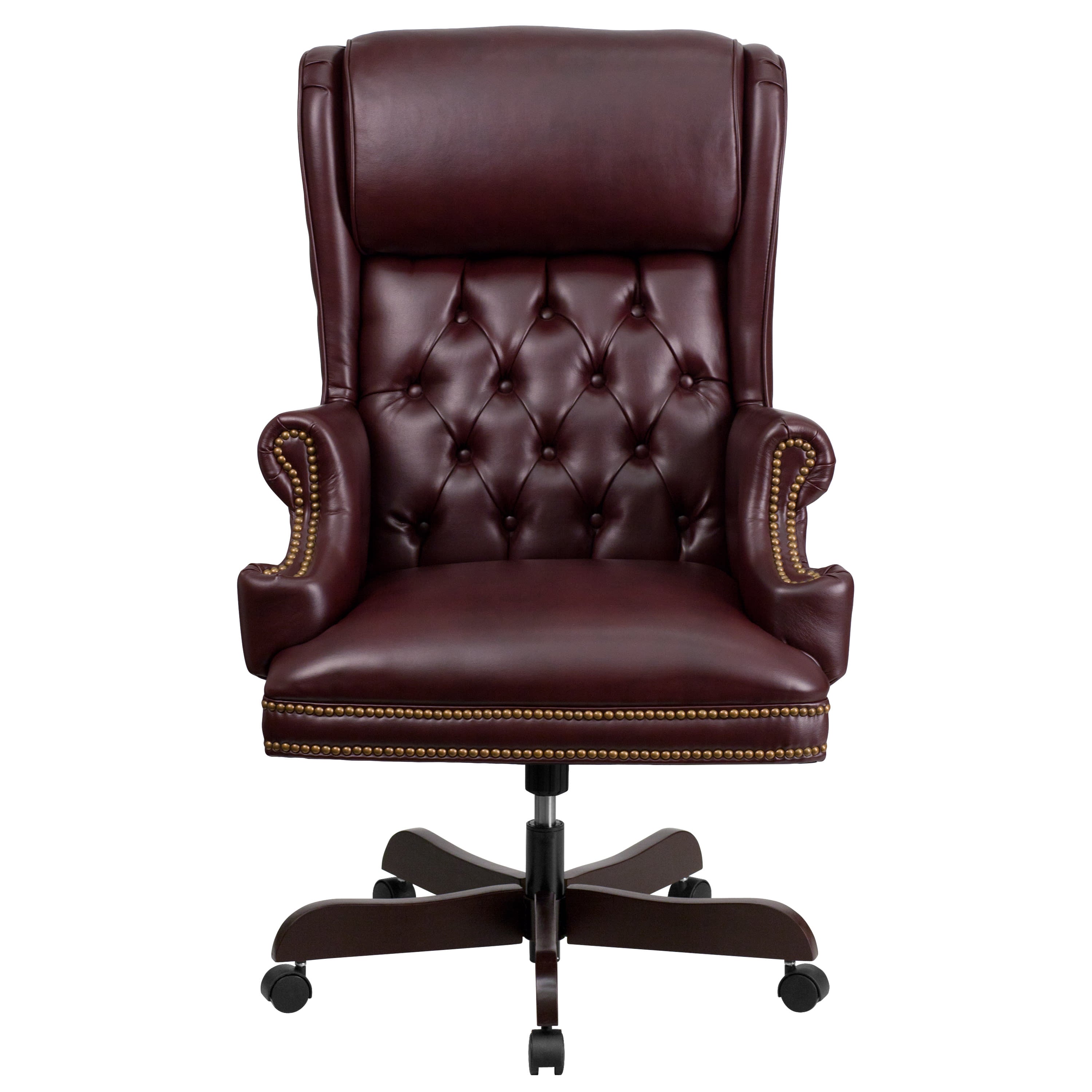 Ergonomic brown leather office chair cheap