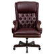 Burgundy |#| High Back Tufted Burgundy LeatherSoft Ergonomic Chair with Oversized Headrest