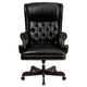 Black |#| High Back Tufted Black LeatherSoft Ergonomic Office Chair w/Oversized Headrest