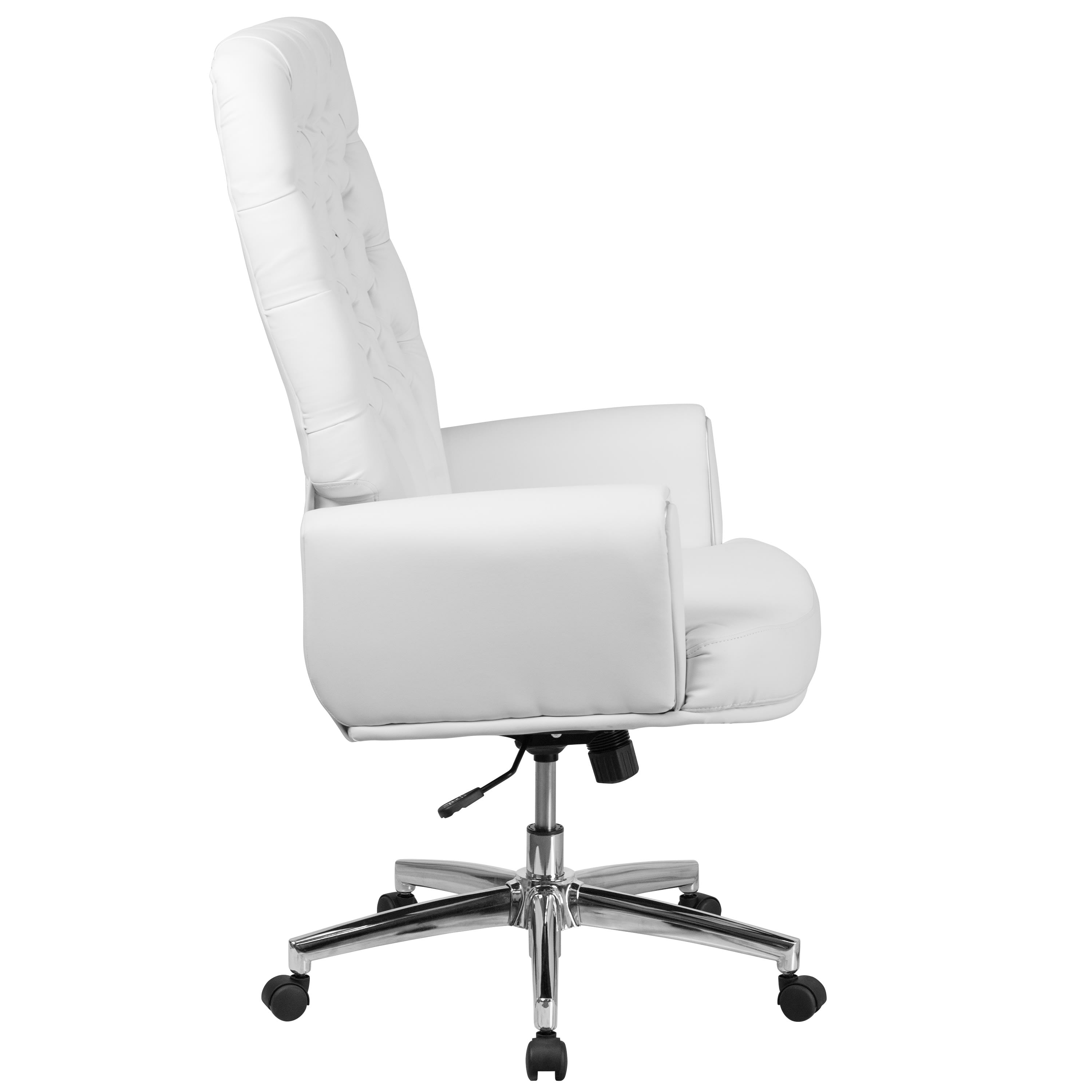 High Back Traditional Tufted LeatherSoft Executive Swivel Ergonomic Office Chair with Oversized Headrest and Nail Trim Arms - Thumbnail 2