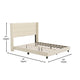 Beige,Queen |#| Queen Size Upholstered Platform Bed with Wingback Headboard-Beige Faux Linen
