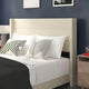 Beige,Queen |#| Queen Size Upholstered Platform Bed with Wingback Headboard-Beige Faux Linen