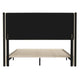 Beige,Queen |#| Queen Size Upholstered Platform Bed with Wingback Headboard-Beige Faux Linen