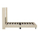 Beige,Full |#| Full Size Upholstered Platform Bed with Wingback Headboard-Beige Faux Linen