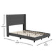 Charcoal,Full |#| Full Size Upholstered Platform Bed with Wingback Headboard-Charcoal Faux Linen