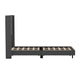 Charcoal,Twin |#| Twin Size Upholstered Platform Bed with Wingback Headboard-Charcoal Faux Linen