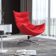 Red |#| Red LeatherSoft Upholstered Swivel Cocoon Chair with Integrated Arms