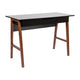 Black Top/Walnut Frame |#| Home Office Writing Computer Desk with Drawer - Table Desk, Black/Walnut