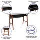 Black Top/Walnut Frame |#| Home Office Writing Computer Desk with Drawer - Table Desk, Black/Walnut