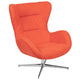 Orange Fabric |#| Home and Office Retro Orange Fabric Swivel Wing Accent Chair