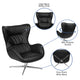 Black LeatherSoft |#| Home and Office Retro Black LeatherSoft Swivel Wing Accent Chair