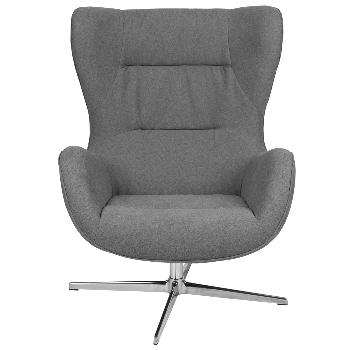 Gray Fabric |#| Home and Office Retro Gray Fabric Swivel Wing Accent Chair