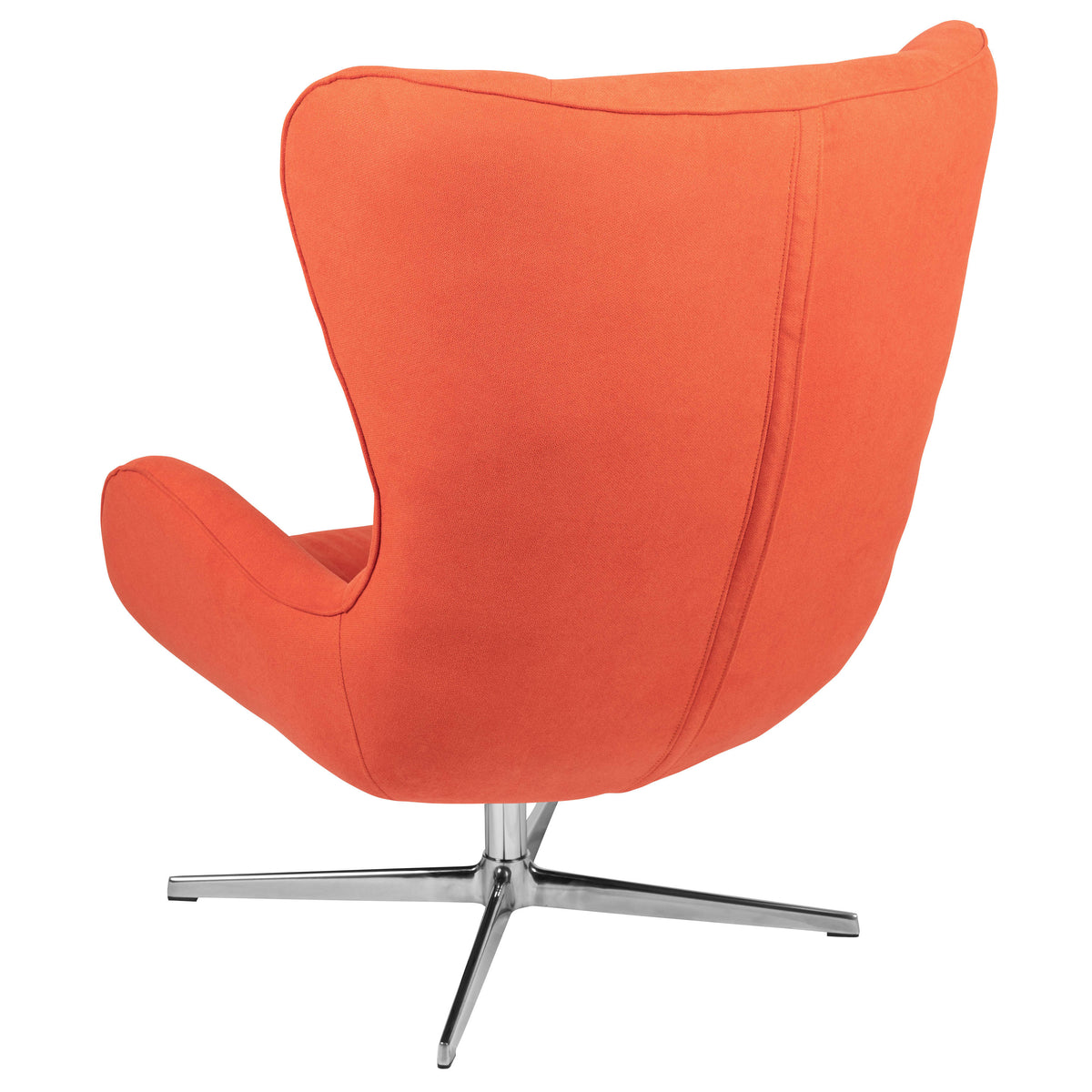Orange Fabric |#| Home and Office Retro Orange Fabric Swivel Wing Accent Chair