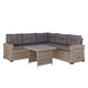 Gray Cushions/Gray Frame |#| Indoor/Outdoor Conversation Set with Sofa and Table in Gray
