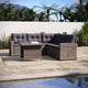 Gray Cushions/Gray Frame |#| Indoor/Outdoor Conversation Set with Sofa and Table in Gray