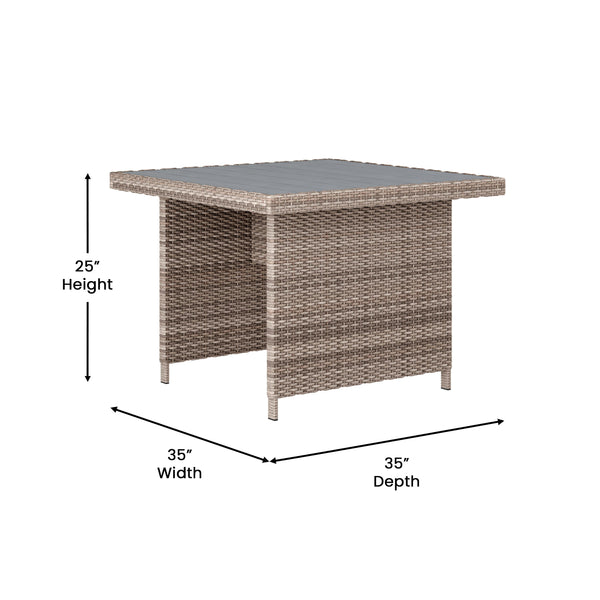 Gray Cushions/Gray Frame |#| Indoor/Outdoor Conversation Set with Sofa and Table in Gray