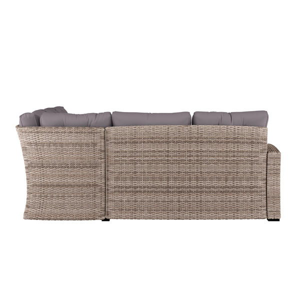 Gray Cushions/Gray Frame |#| Indoor/Outdoor Conversation Set with Sofa and Table in Gray
