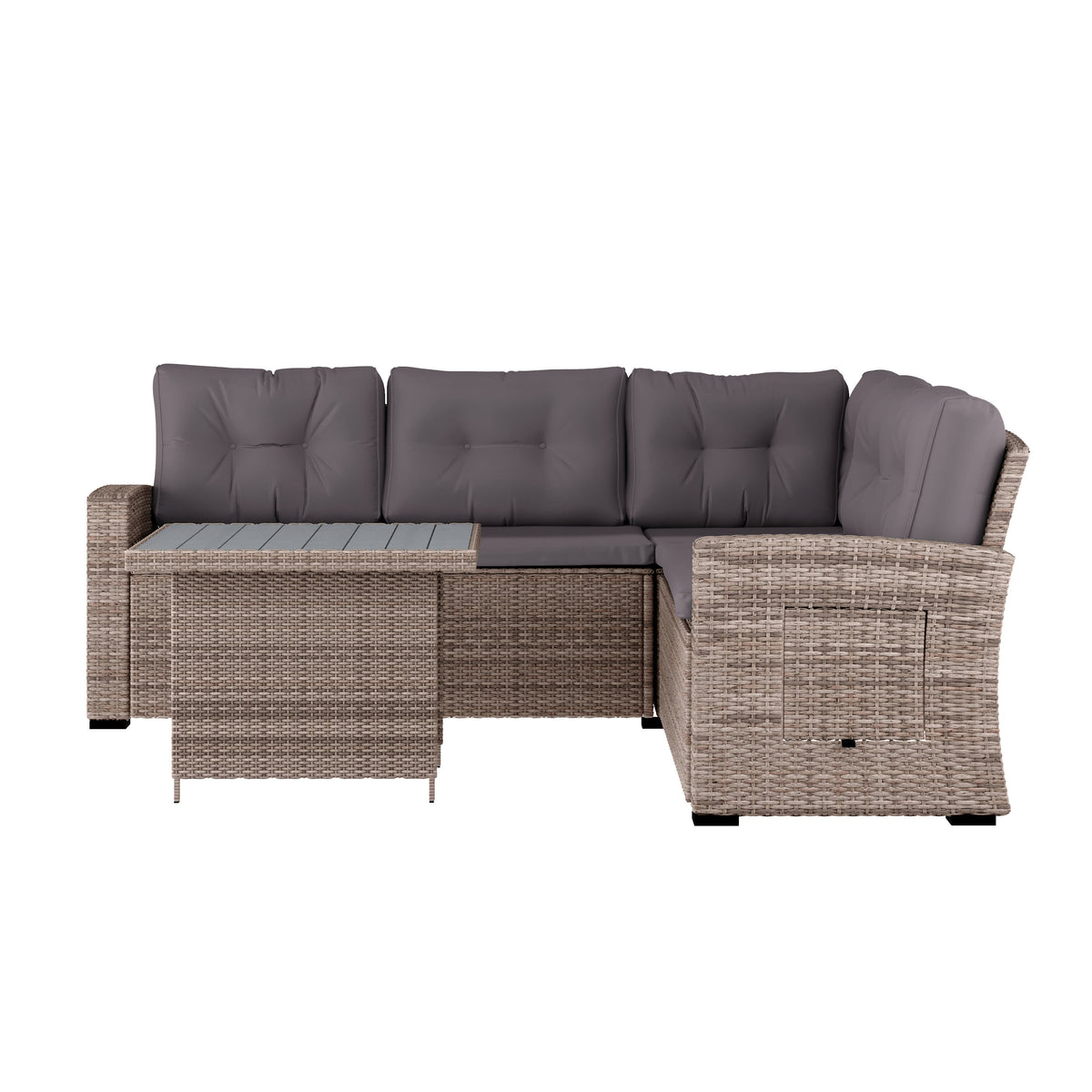 Gray Cushions/Gray Frame |#| Indoor/Outdoor Conversation Set with Sofa and Table in Gray