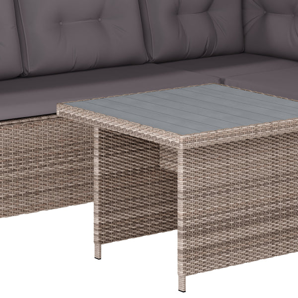 Gray Cushions/Gray Frame |#| Indoor/Outdoor Conversation Set with Sofa and Table in Gray