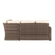 Beige Cushions/Brown Frame |#| Indoor/Outdoor Conversation Set with Sofa and Table in Beige & Brown