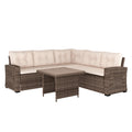  Beige Cushions/Brown Frame