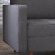 Dark Gray |#| Compact Dark Gray Faux Linen Upholstered Tufted Chair with Wooden Legs