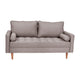 Slate Gray |#| Compact Slate Gray Faux Linen Upholstered Tufted Loveseat with Wooden Legs