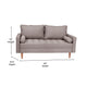 Slate Gray |#| Compact Slate Gray Faux Linen Upholstered Tufted Loveseat with Wooden Legs